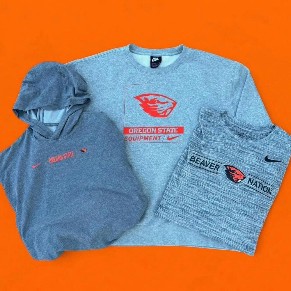 Nike Oregon State Beavers Bundle 3 Pack 2XL Crewneck Hoodie grey and orange